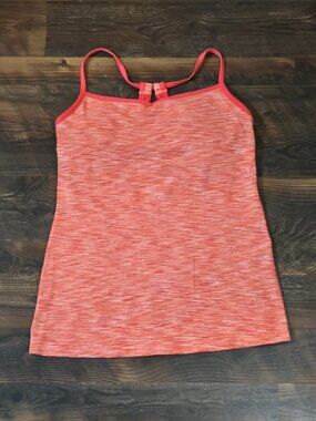Lucy Orange Space Dye Spaghetti Strap Camisole Tank Top Large